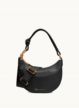 Hobo Taška Donna Karan Roslyn Small Černé Zlaté | CZ_DK24020