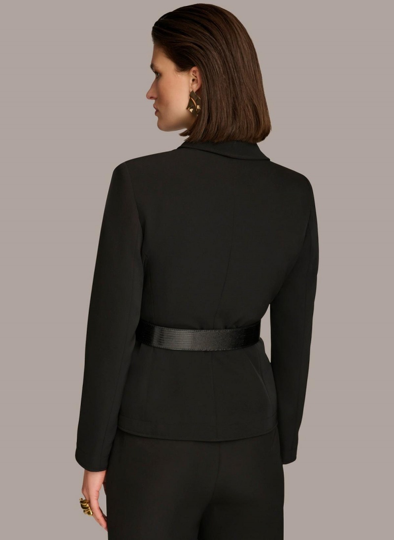 Bunda Donna Karan Belted Blazer Černé | CZ_DK18751