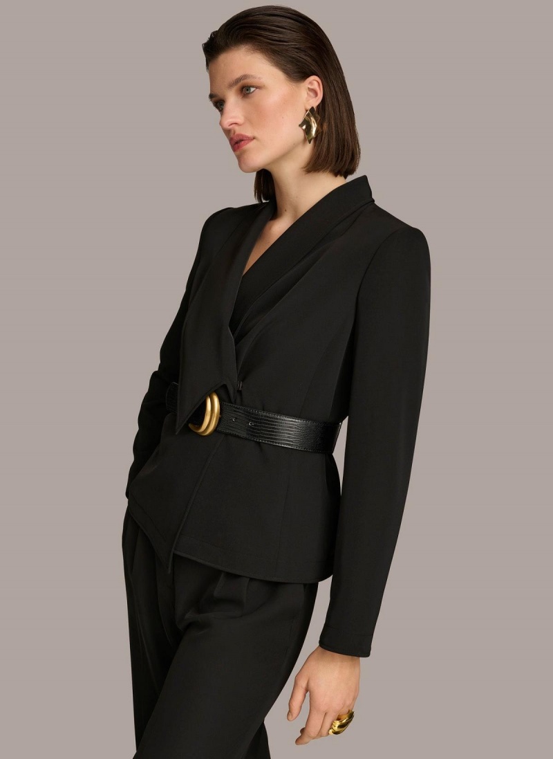 Bunda Donna Karan Belted Blazer Černé | CZ_DK18751