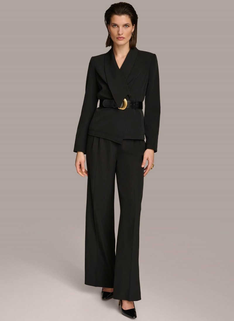 Bunda Donna Karan Belted Blazer Černé | CZ_DK18751