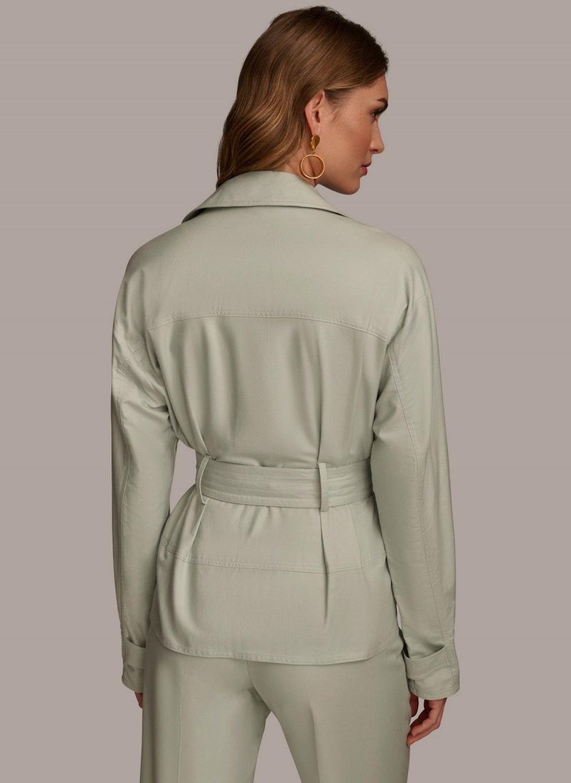 Bunda Donna Karan Long Sleeve Belted Utility Blankyt | CZ_DK73694