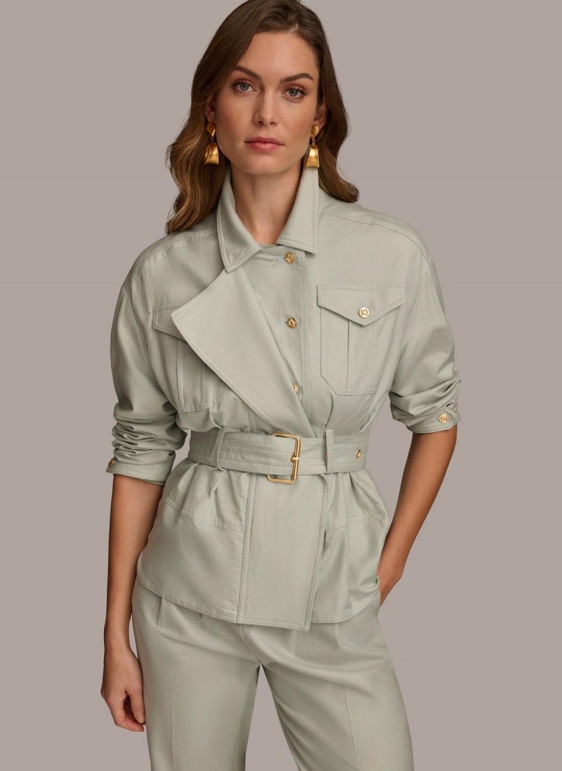 Bunda Donna Karan Long Sleeve Belted Utility Blankyt | CZ_DK73694