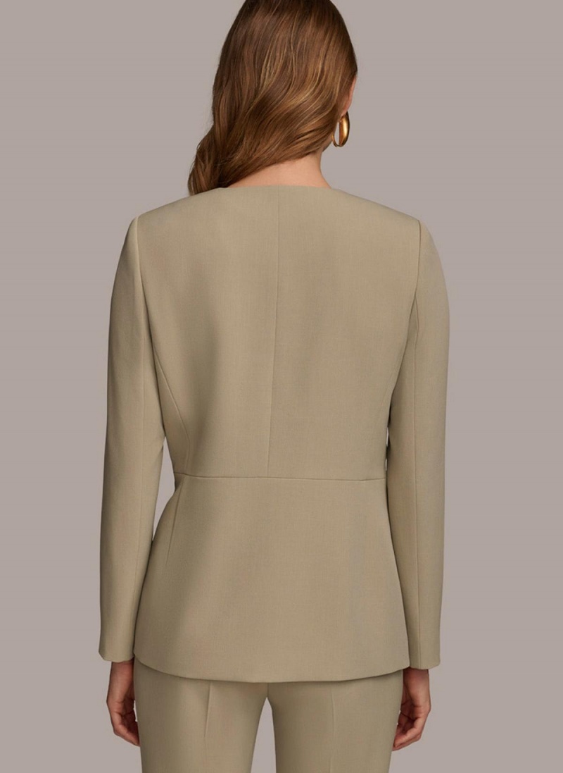 Bunda Donna Karan V Neck Cinched Closure Světle Zelene | CZ_DK98016