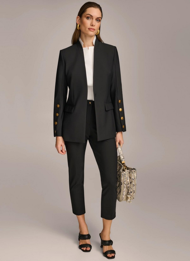 Bunda Donna Karan With Button Details On Sleeve Černé | CZ_DK17942