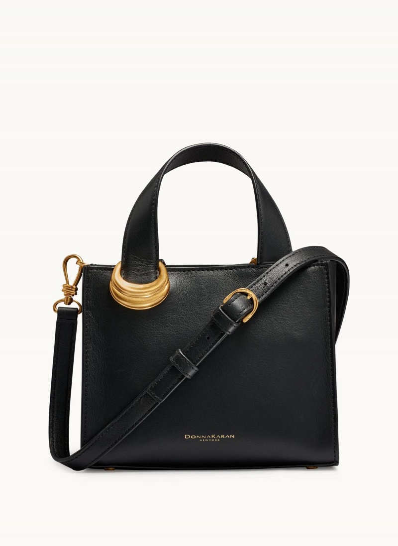 Crossbody Kabelka Donna Karan Hewlett Černé Zlaté | CZ_DK56769