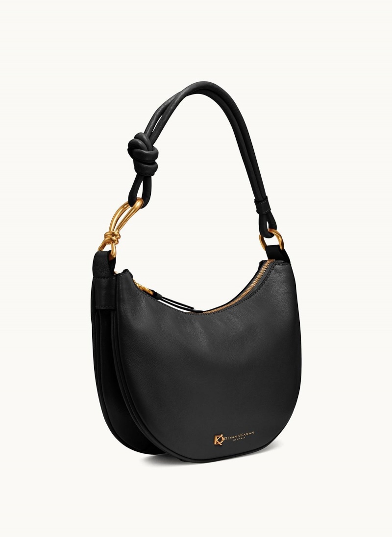 Hobo Taška Donna Karan Roslyn Small Černé Zlaté | CZ_DK24020