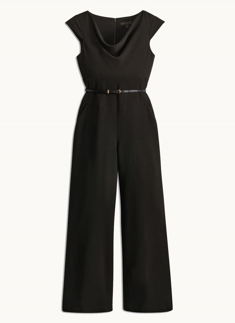 Kombinéza Donna Karan Belted With Pockets Černé | CZ_DK45415