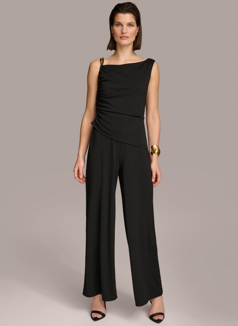 Kombinéza Donna Karan Jumpsuit With Hardware Černé | CZ_DK53981