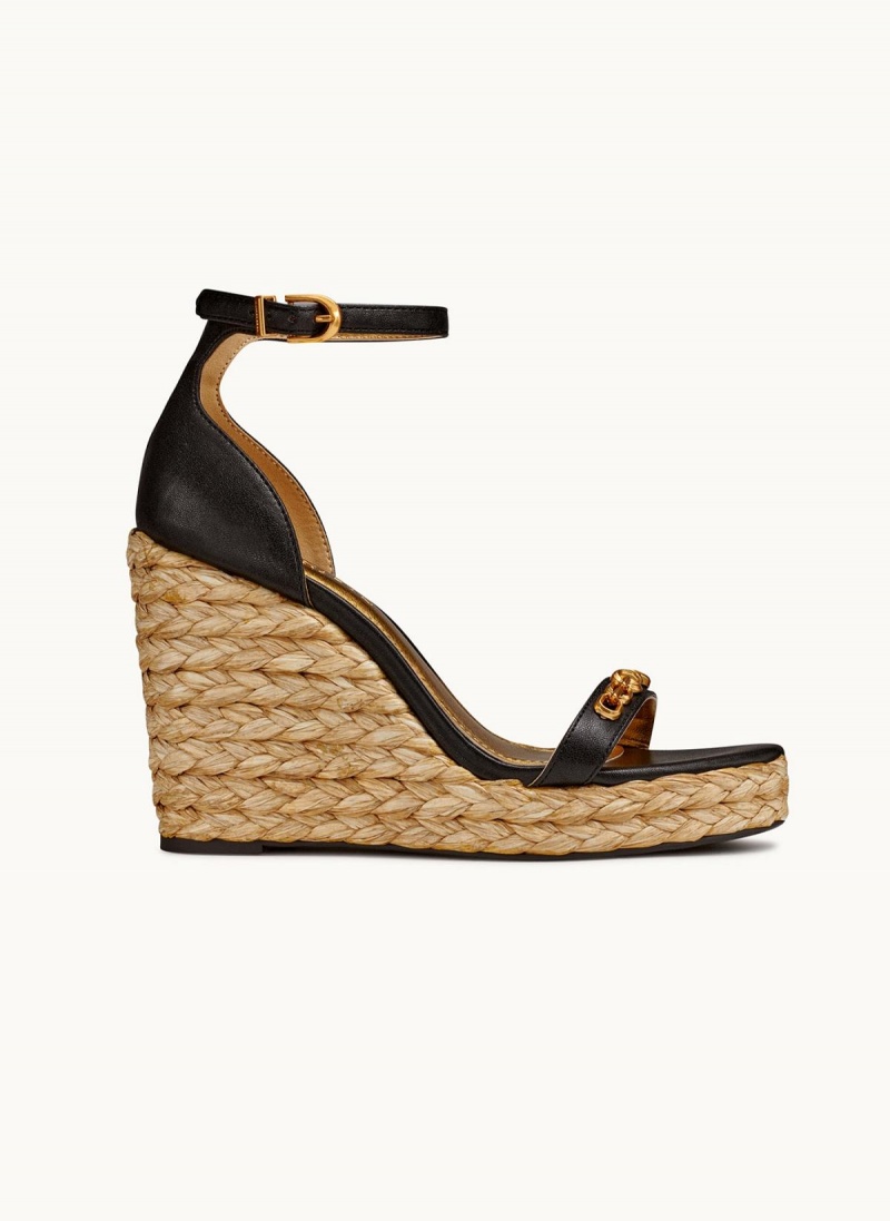 Podpatky Donna Karan Yulissa Ankle Páskové Espadrilky Černé | CZ_DK13313