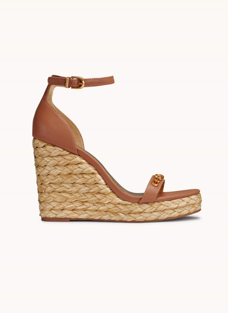 Sandály Donna Karan Yulissa Ankle Páskové Espadrilky Hnědé | CZ_DK30541