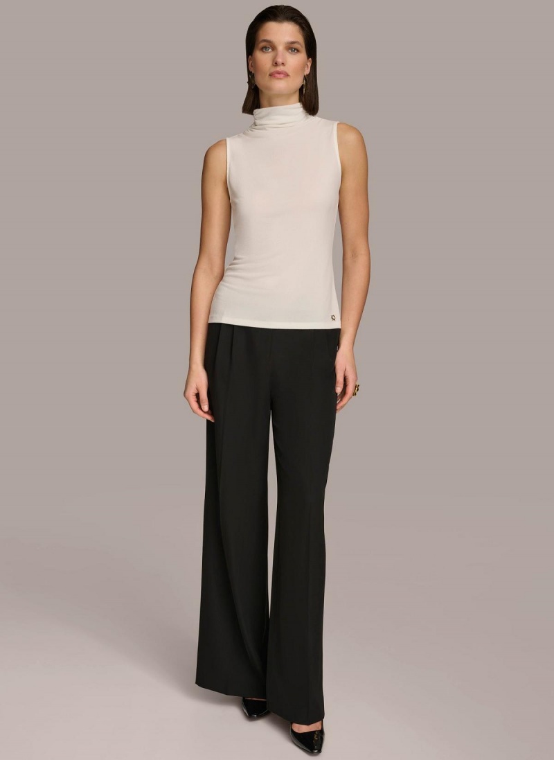 Sweaters and Tops Donna Karan Mockneck Krém | CZ_DK89023