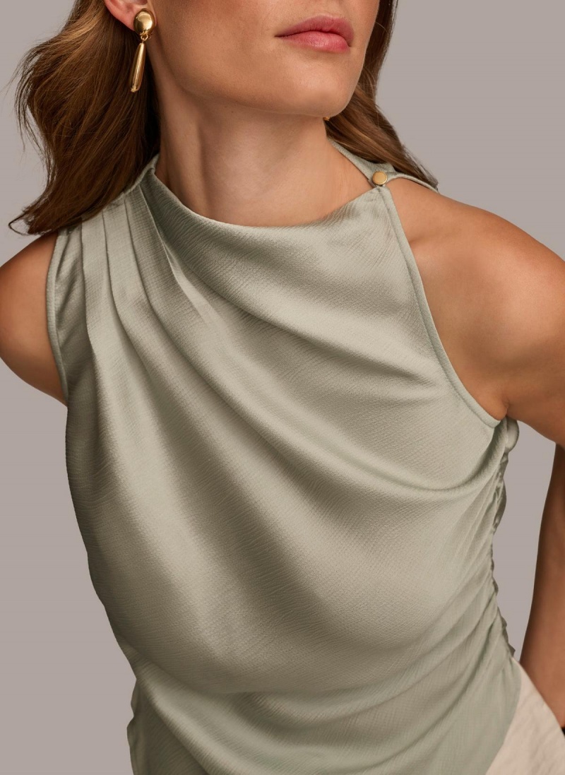 Sweaters and Tops Donna Karan Ruched With Angled Hem Šedé | CZ_DK38704