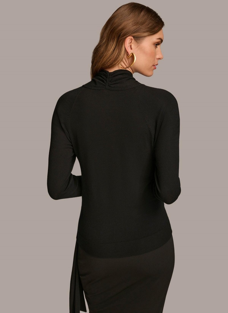 Sweaters and Tops Donna Karan Twist Front Černé | CZ_DK61159