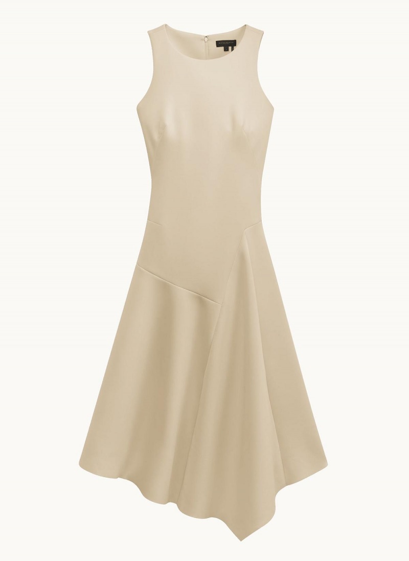 Šaty Donna Karan Asymmetrical Midi Bílé | CZ_DK61947